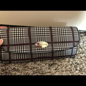 Coach purple and black leather wallet